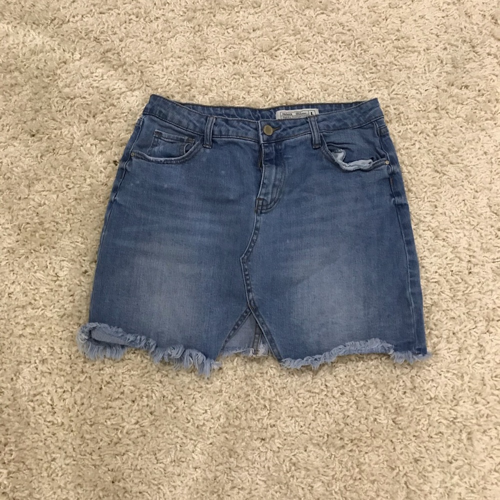 Papaya Denim Mini Skirt
